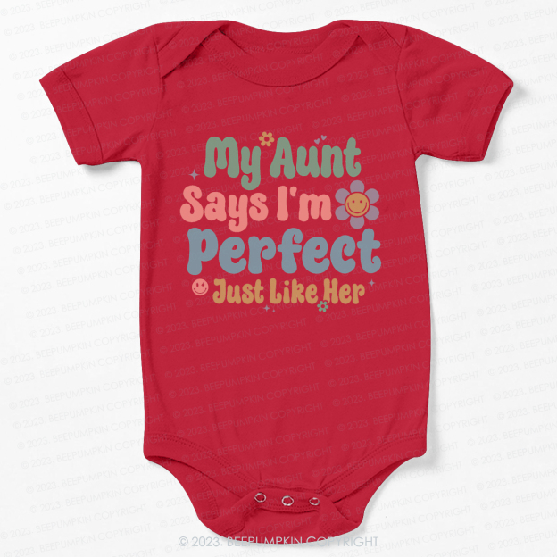 My Aunt Says I'm Perfect Just Like Her Bodysuit For Baby