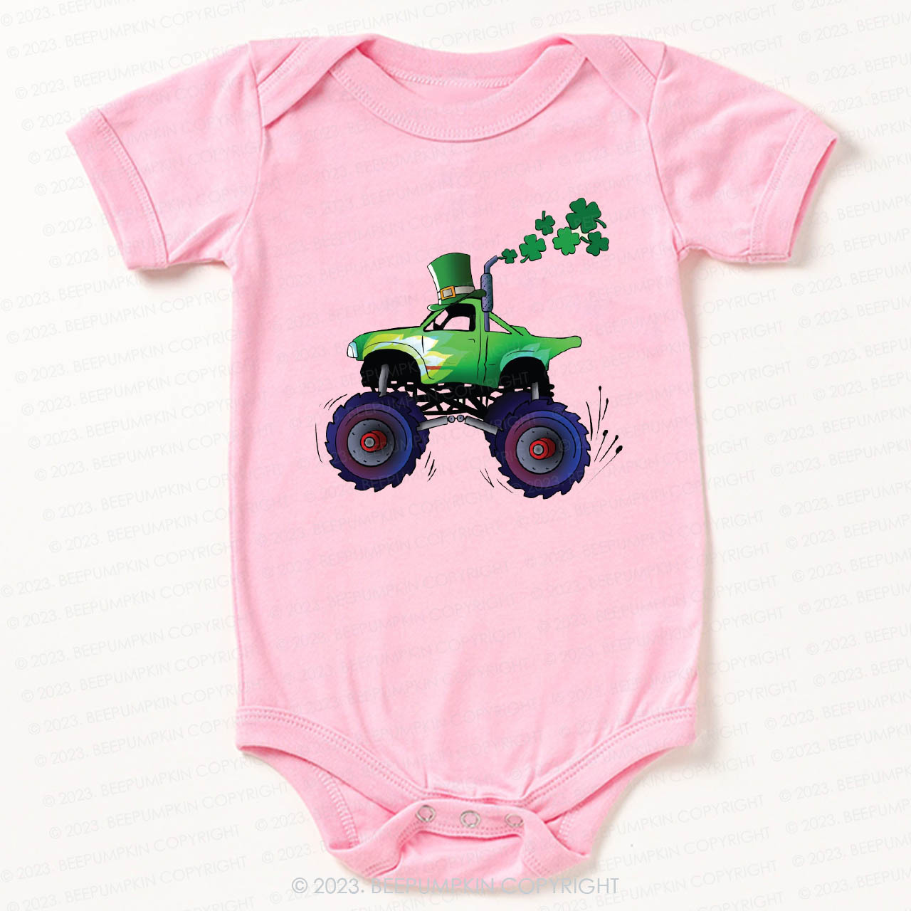 Pretty Lucky Clover St.Patricks Day Bodysuit For Baby