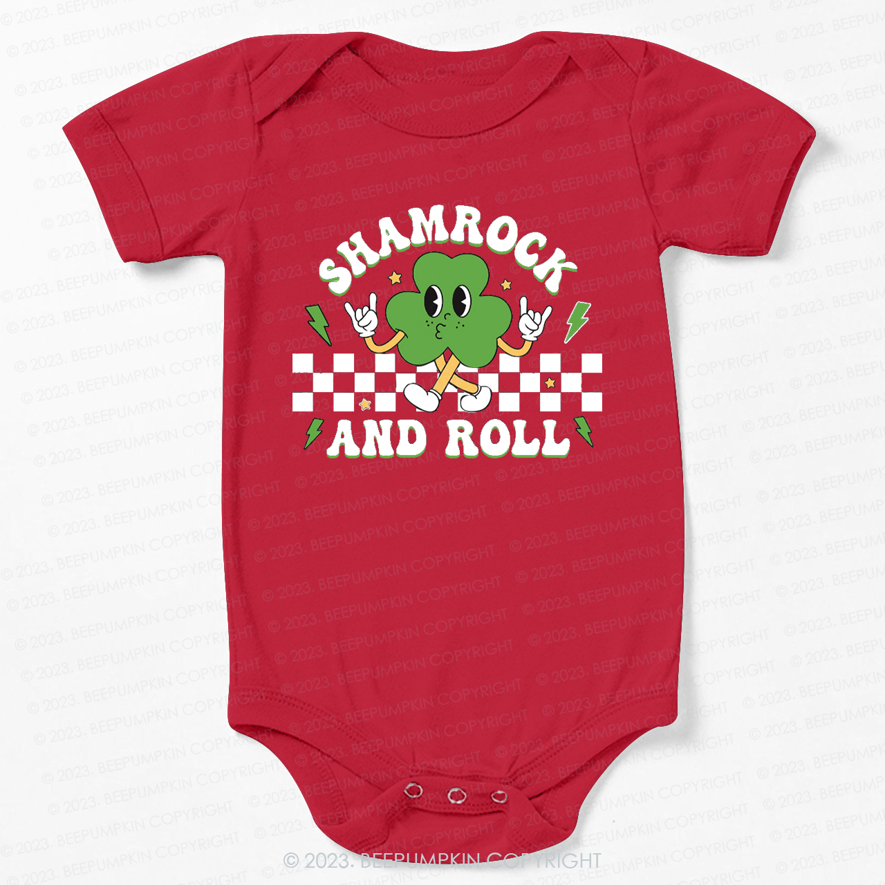 Shamrock And Roll St.Patricks Day Bodysuit For Baby