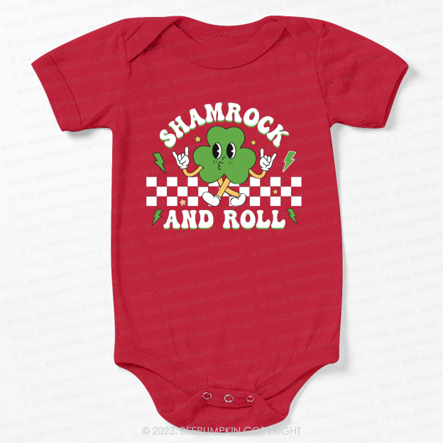 Shamrock And Roll St.Patricks Day Bodysuit For Baby