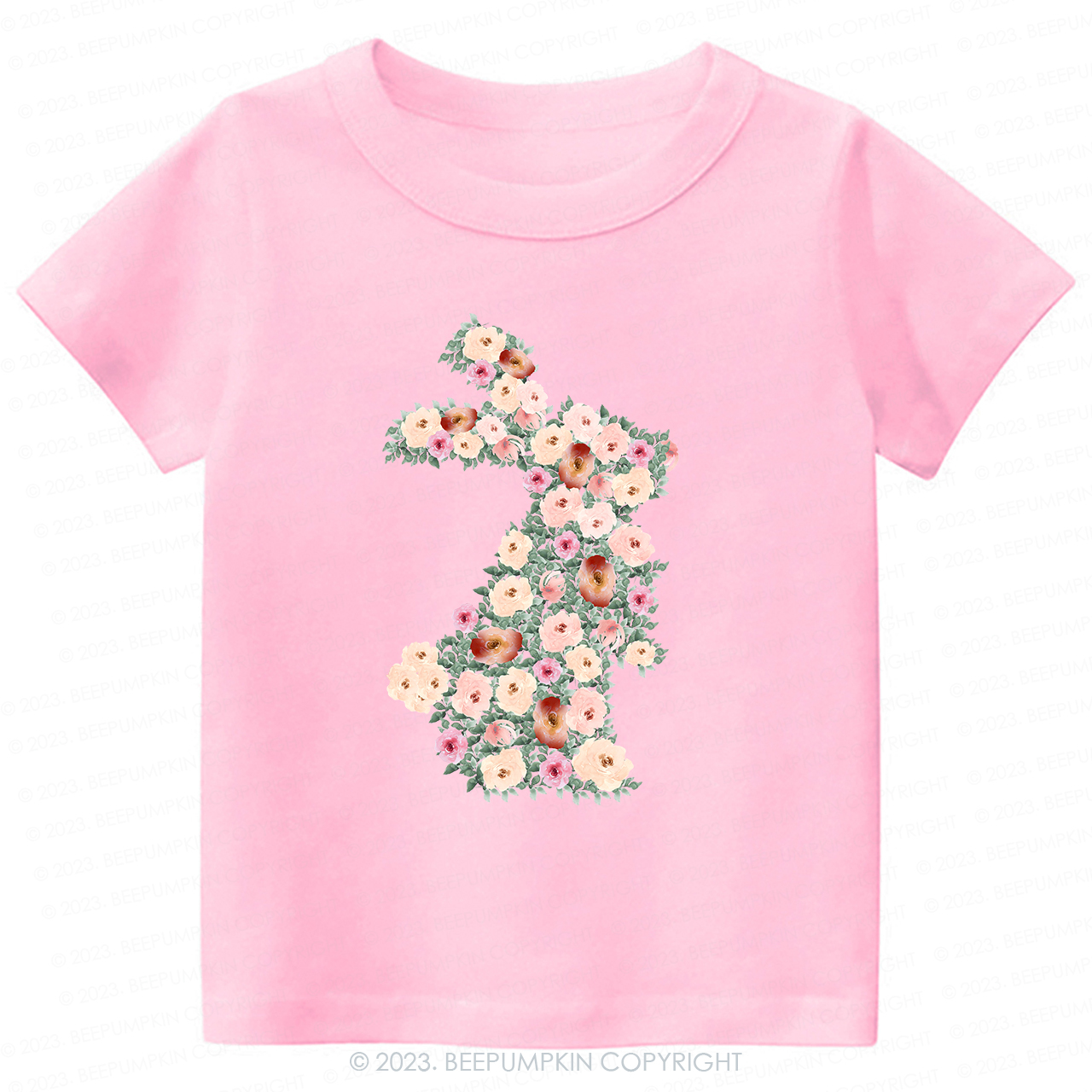 Spring Floral Bunny Easter-Toddler Tees