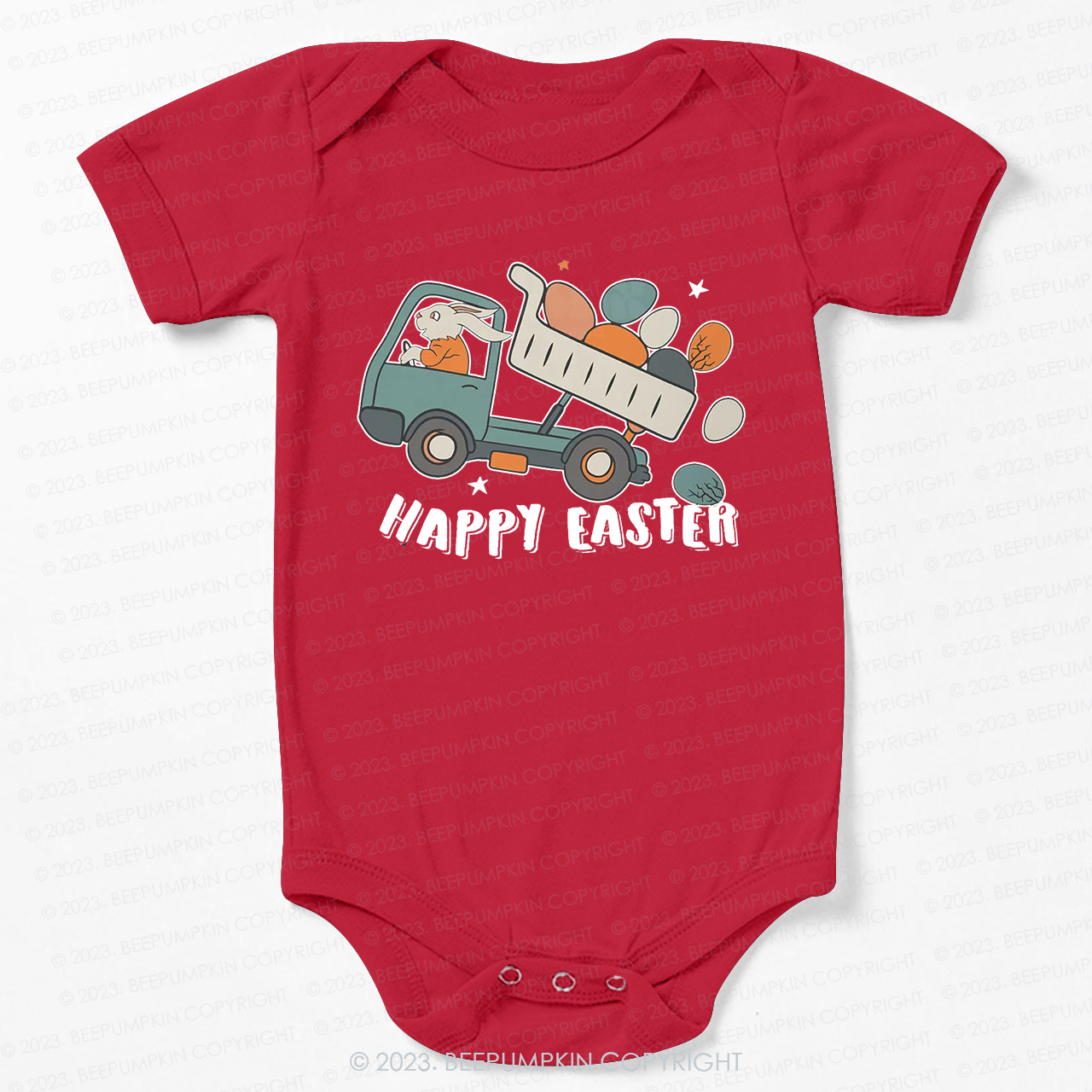 Easter Dumper Truck Construction Bodysuit For Baby