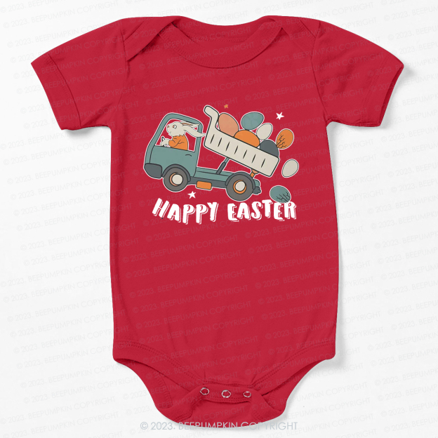 Easter Dumper Truck Construction Bodysuit For Baby