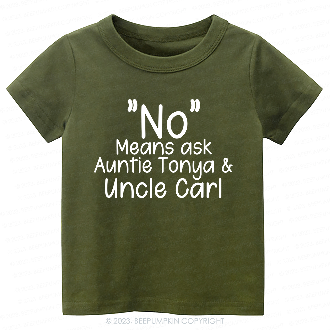 No Means Asks Aunt And Uncle -Toddler Tees