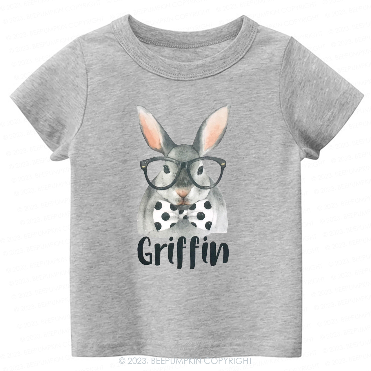 Personalized Easter Raglan Hipster Bunny -Toddler Tees