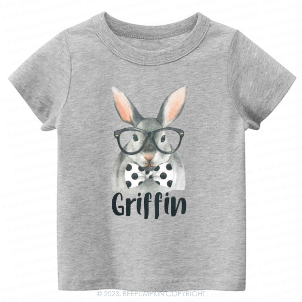 Personalized Easter Raglan Hipster Bunny -Toddler Tees