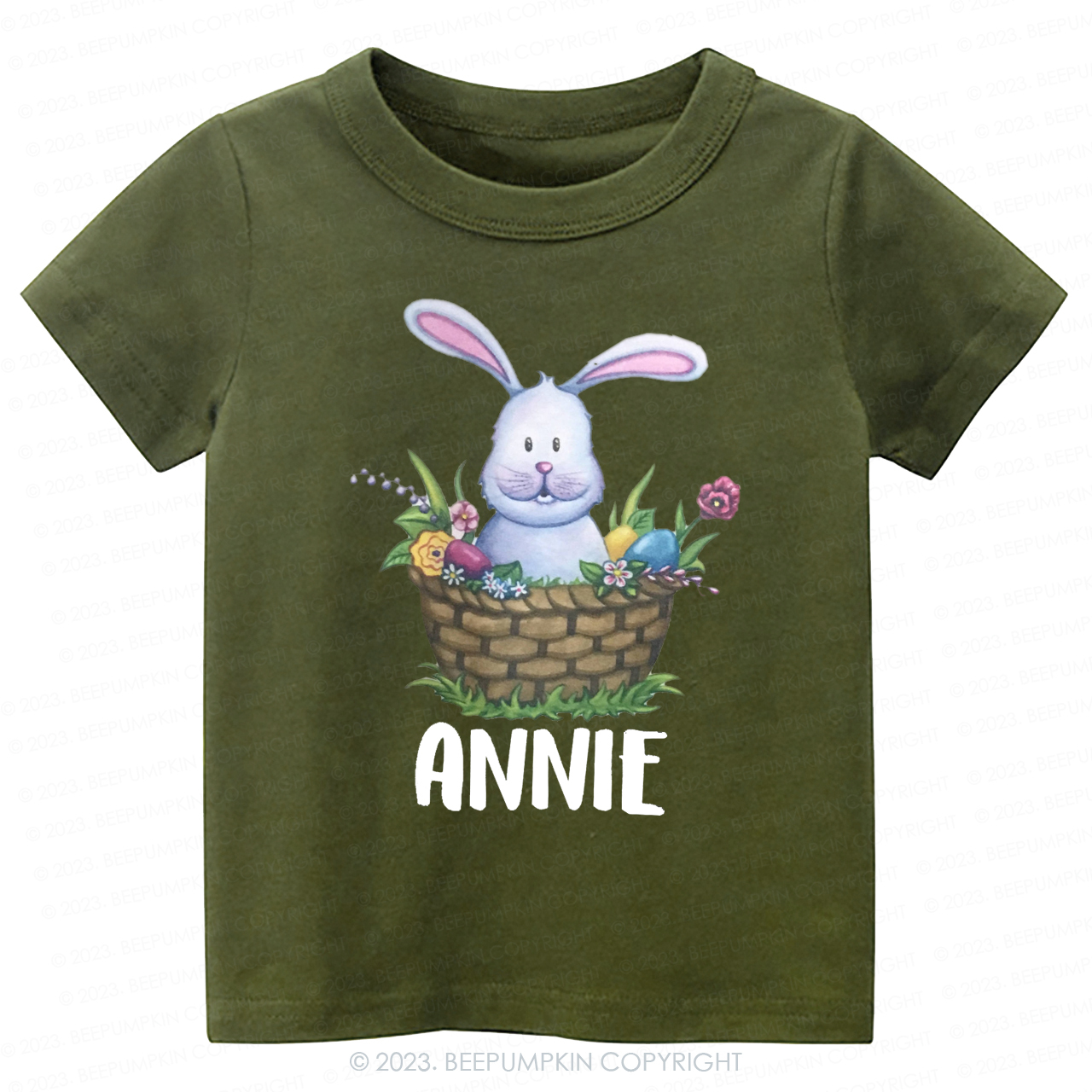 Personalized Easter Spring Bunny -Toddler Tees