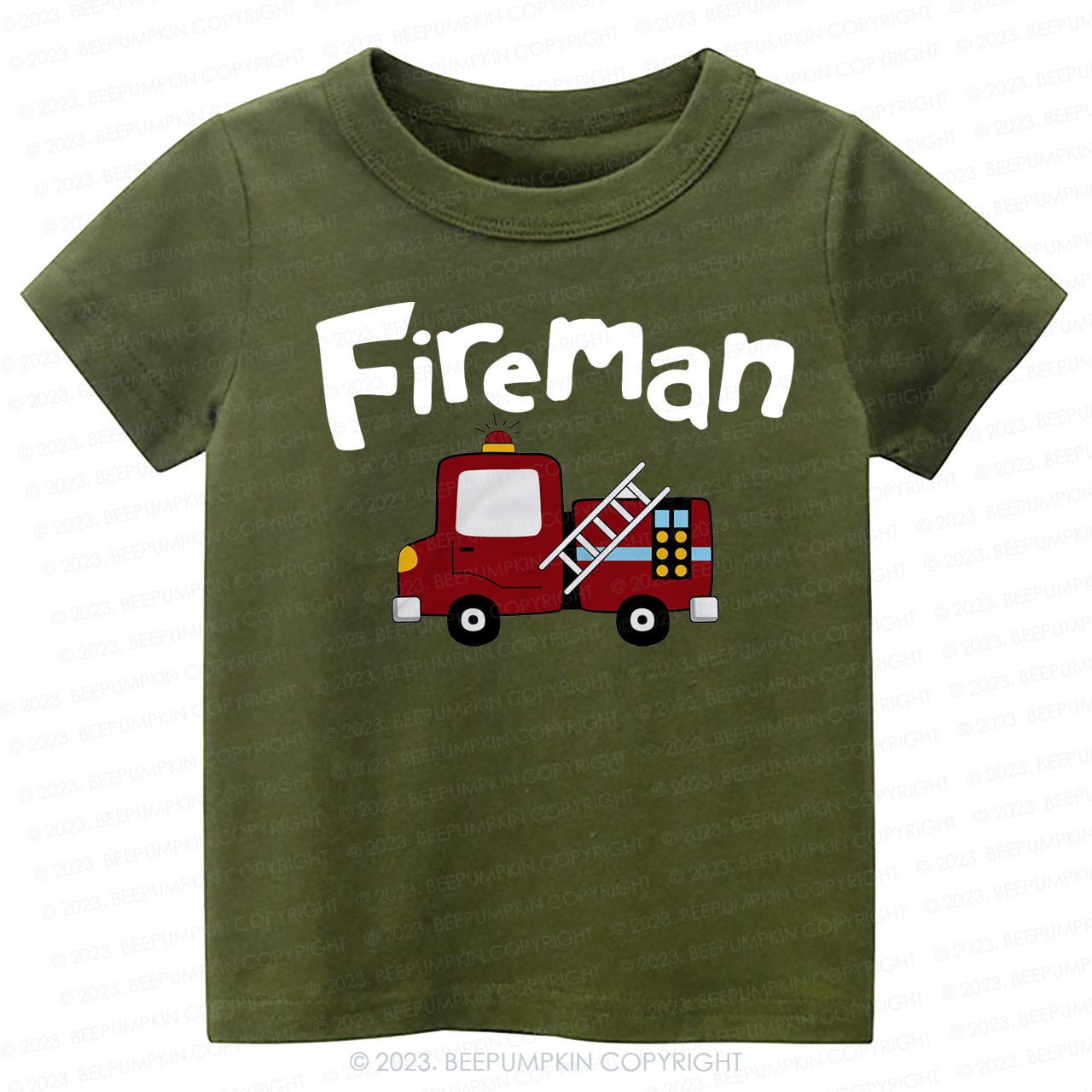 Firefighter And Fire Truck -Toddler Tees