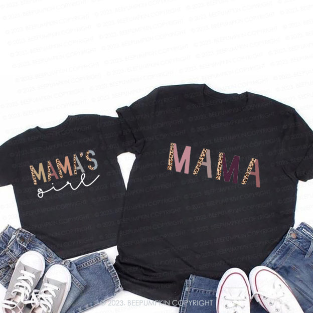 Retro Mamas Girl Leopard Print Mom&Me Matching Tees