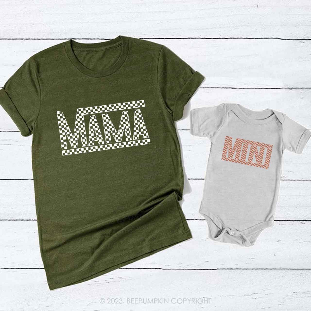 Mama And Mini Checkered Mom&Me Matching Tees