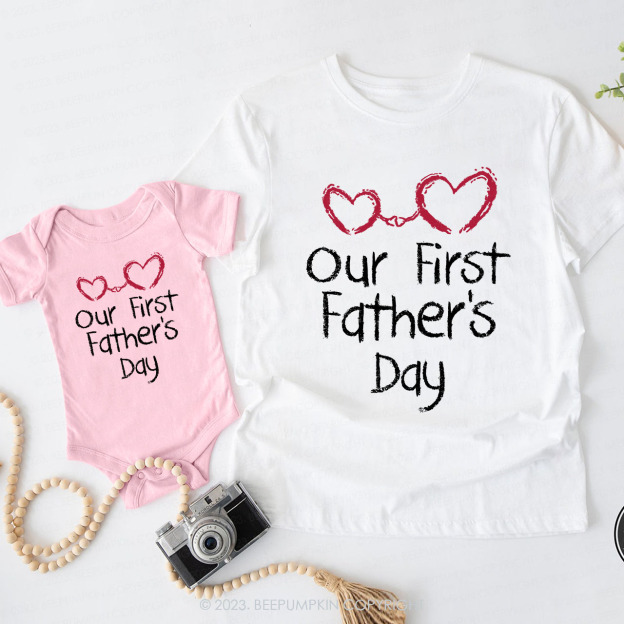 Matching Our First Fathers Day Shirt & Baby Bodysuit