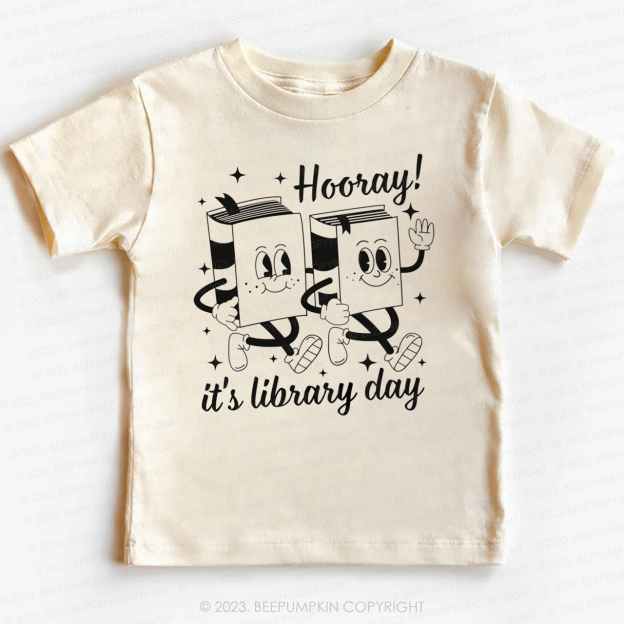 Hooray It's Library Kids Shirt