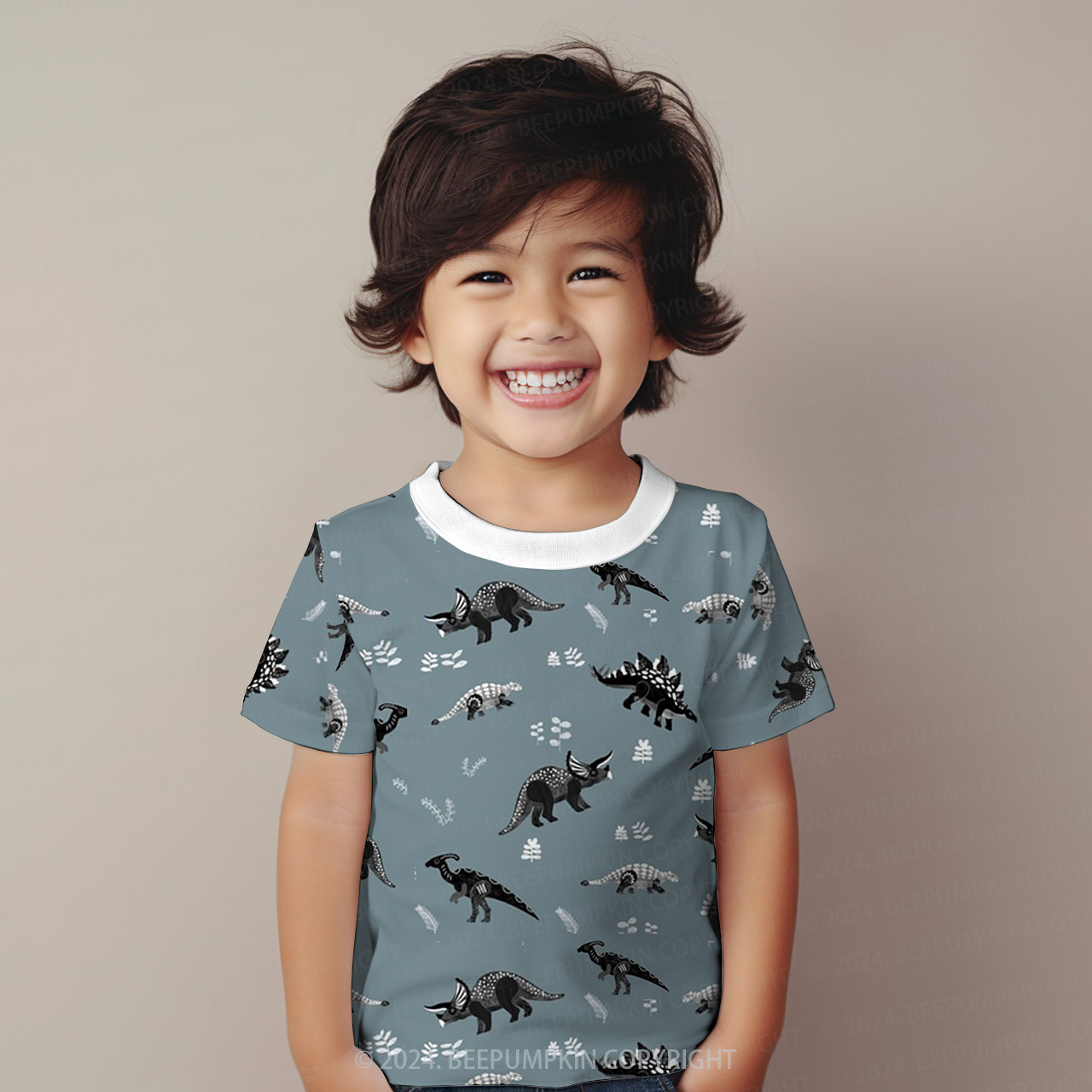 Herbivores Triceratops All Over Print Kids Tees 