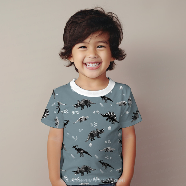 Herbivores Triceratops All Over Print Kids Tees 