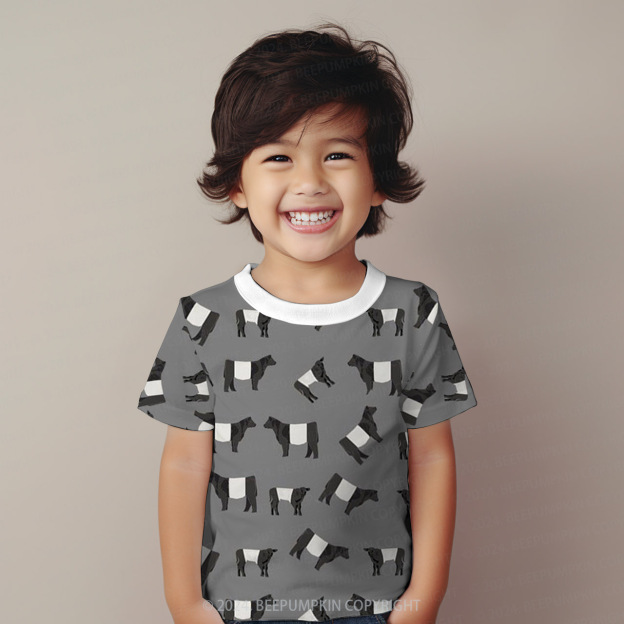 Galloway Cattle All Over Print Kids Tees 