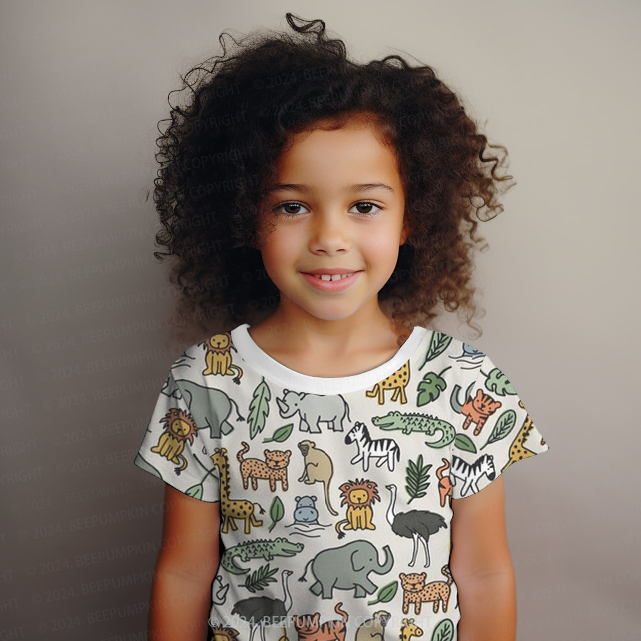 Safari Colorful Zoo All Over Print Kids Tees