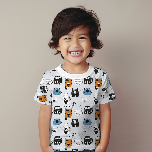 Cartoon Pet Paradise All Over Print Kids Tees