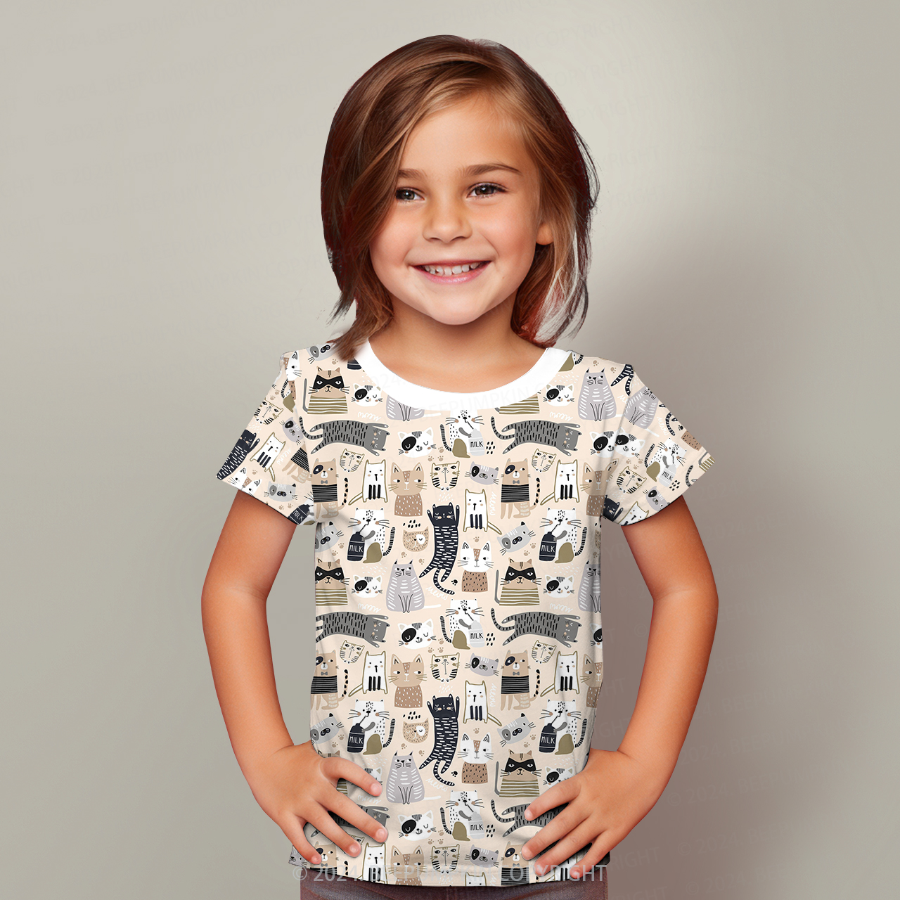 Various Free Cats All Over Print Kids Tees