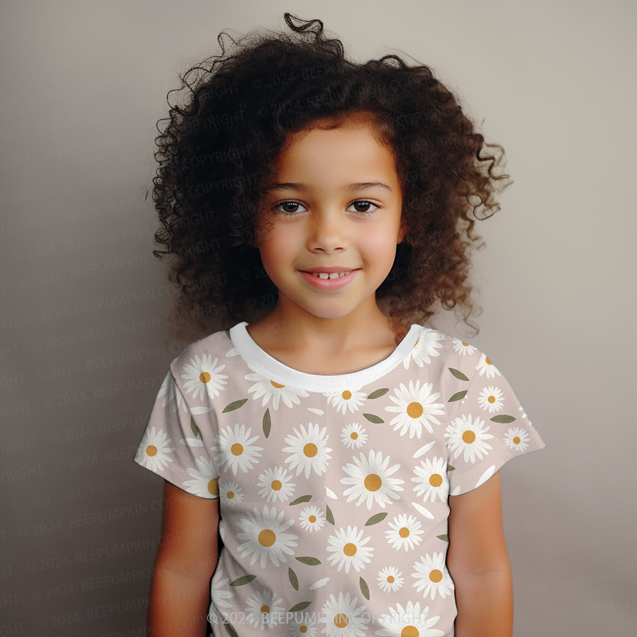 Little Daisy Leaves All Over Print Kids Tees