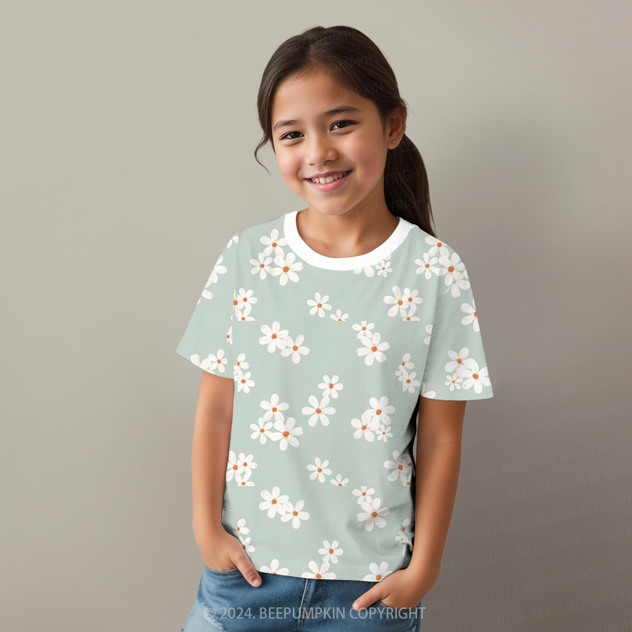 Scattered Petals All Over Print Kids Tees