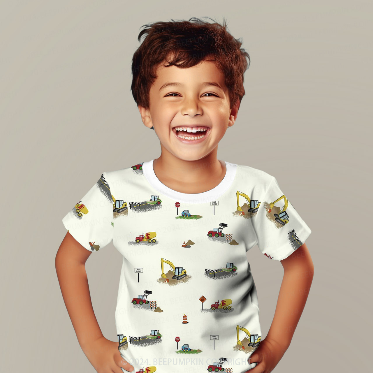 Construction Site All Over Print Kids Tees