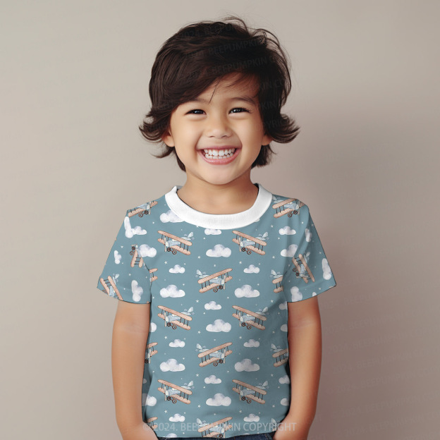 Helicopter In The Clouds All Over Print Kids Tees