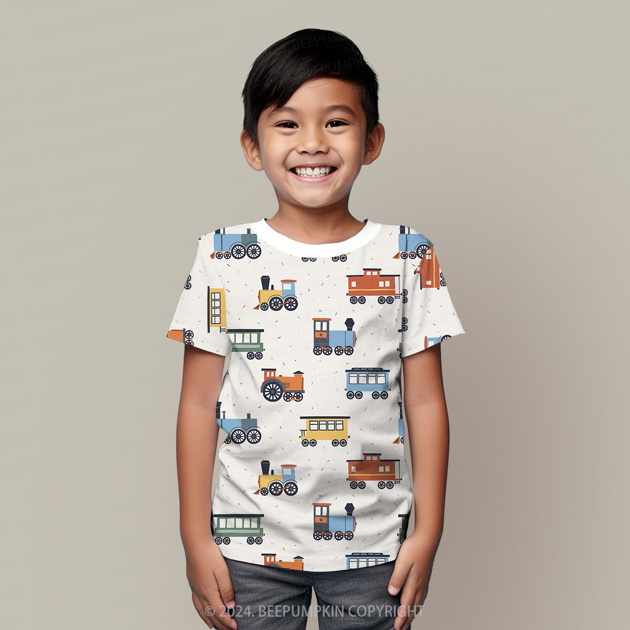 Colorful Retro Car All Over Print Kids Tees 