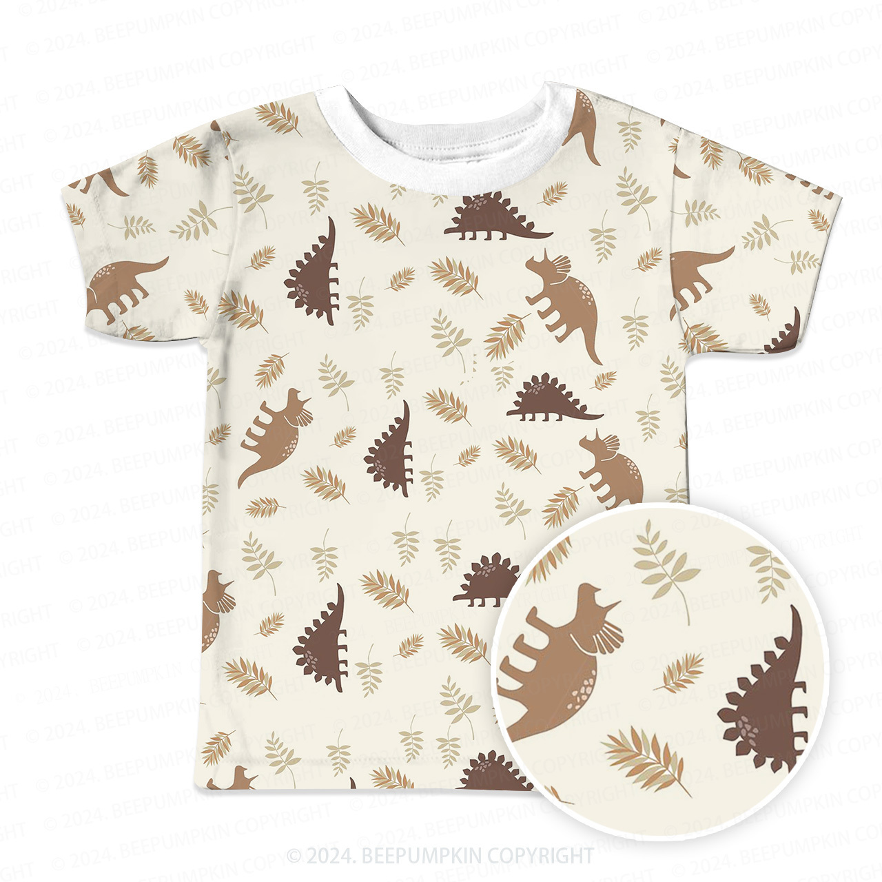 Coniferous Dinosaur Silhouette All Over Print Kids Tees