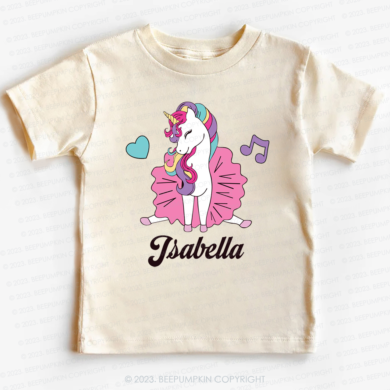 Unicorn Music Custom Name Kids Shirt