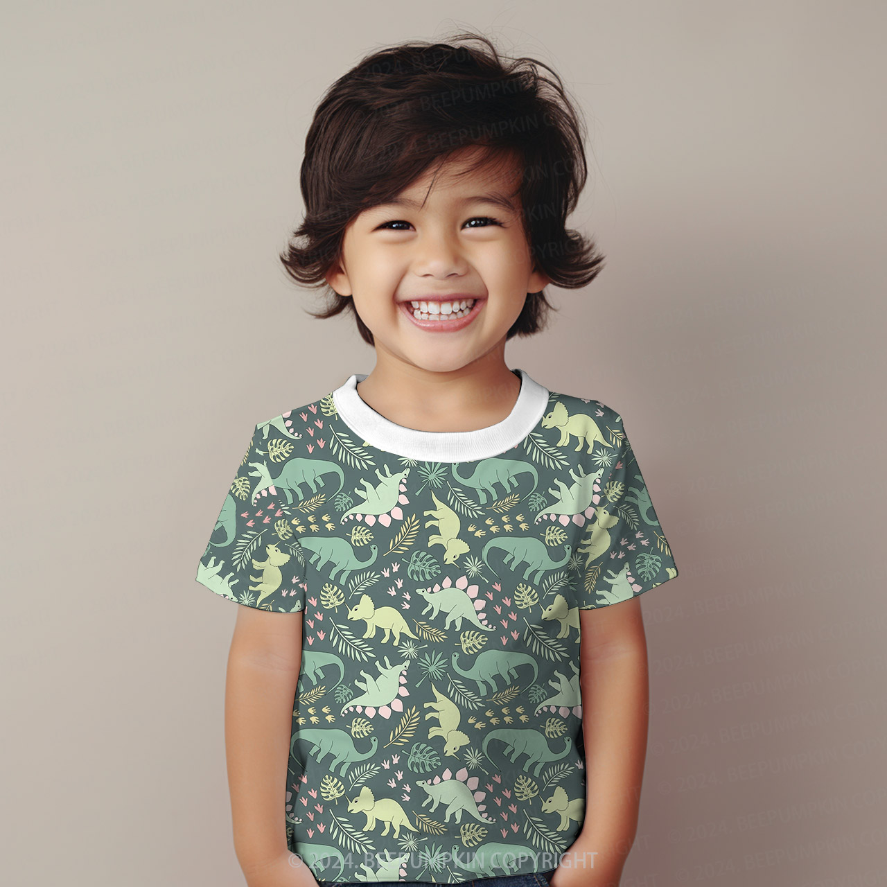 Jungle Walking Dinosaur All Over Print Kids Tees