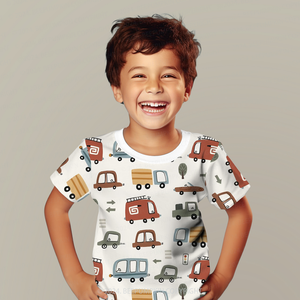 Urban Traffic Scenario All Over Print Kids Tees 