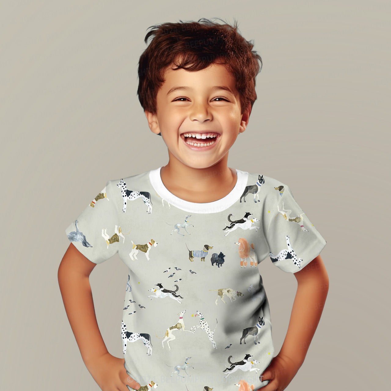 Dog Entertainment City All Over Print Kids Tees