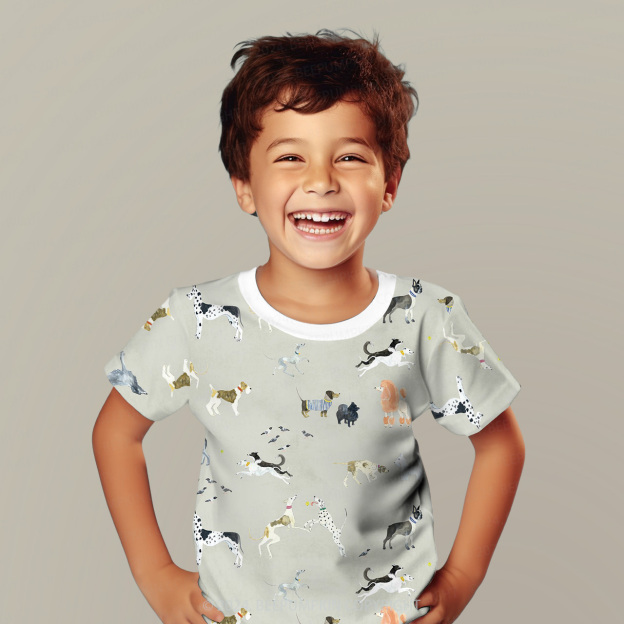 Dog Entertainment City All Over Print Kids Tees