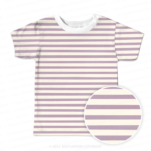 Lavender Purple Stripes All Over Print Kids Tees