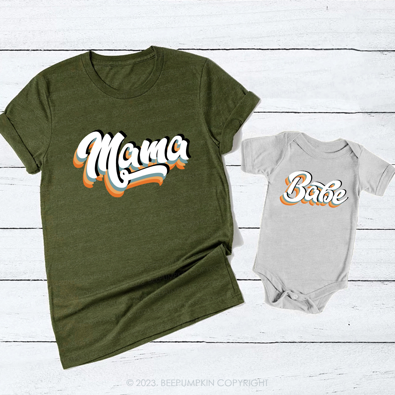 Personalized Matching Mama and Babe Bodysuit & Shirts