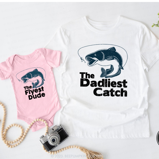 Funny Gift Fishing Dad & Me Matching T-Shirts