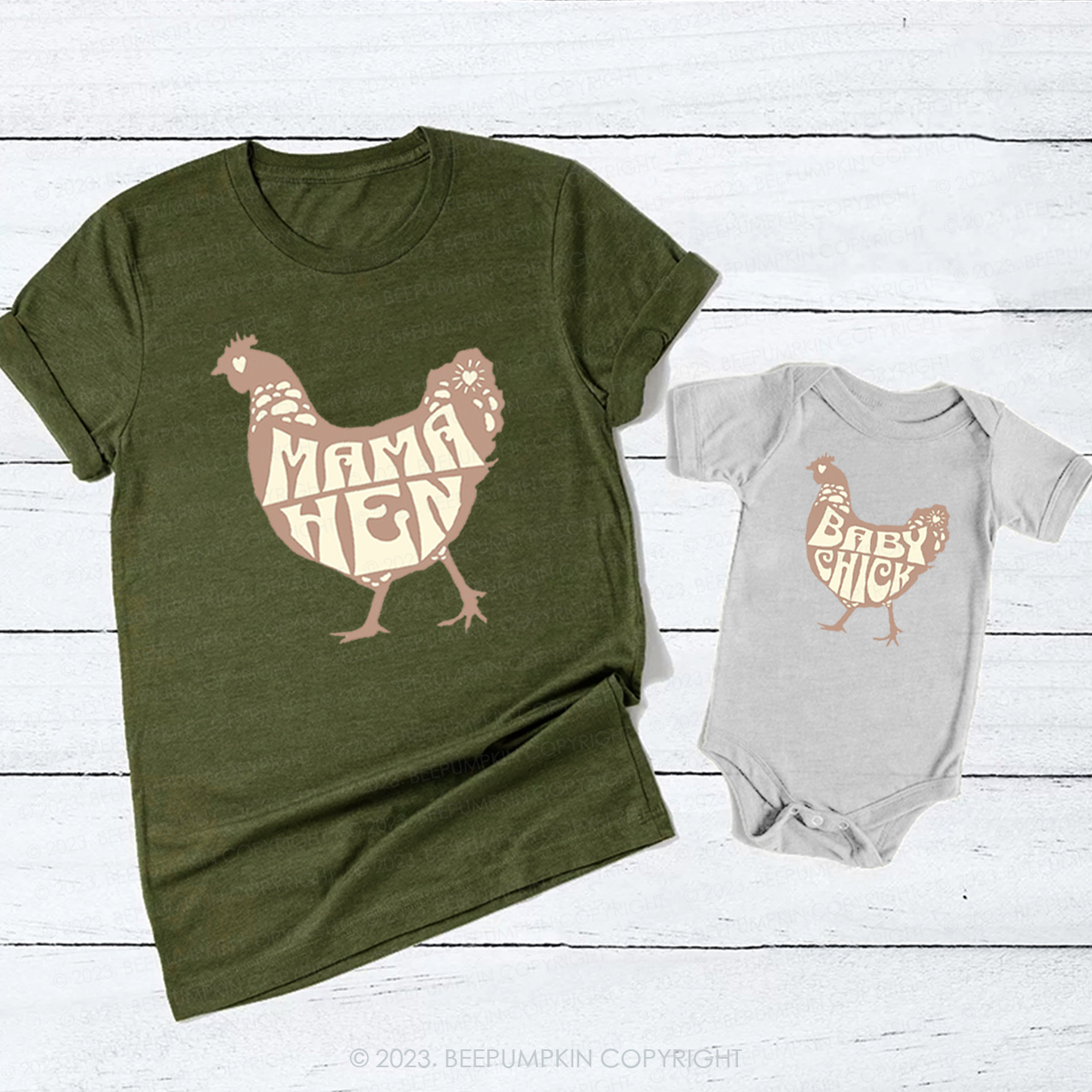 Mama And Mini Chicken T-Shirts For Mom&Me