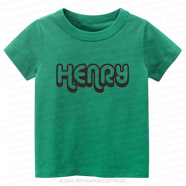 Retro Custom Name Toddler Shirt - Personalized Natural Kids Tees