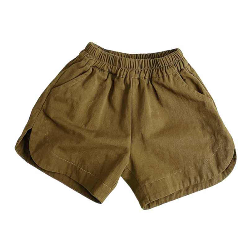 Cute Solid Color Retro Kids Shorts