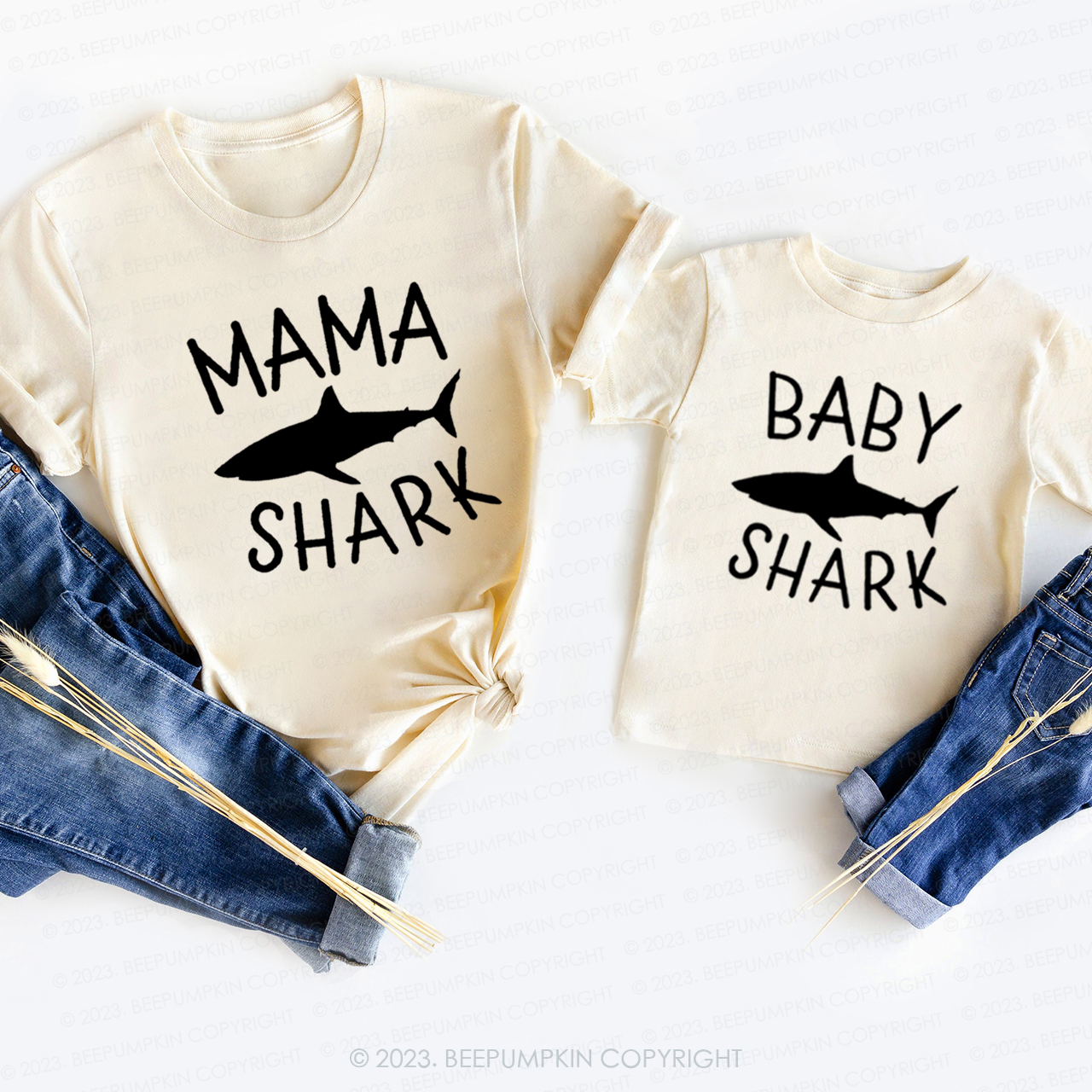Mama Shark Baby Shark T-Shirts For Mom&Me