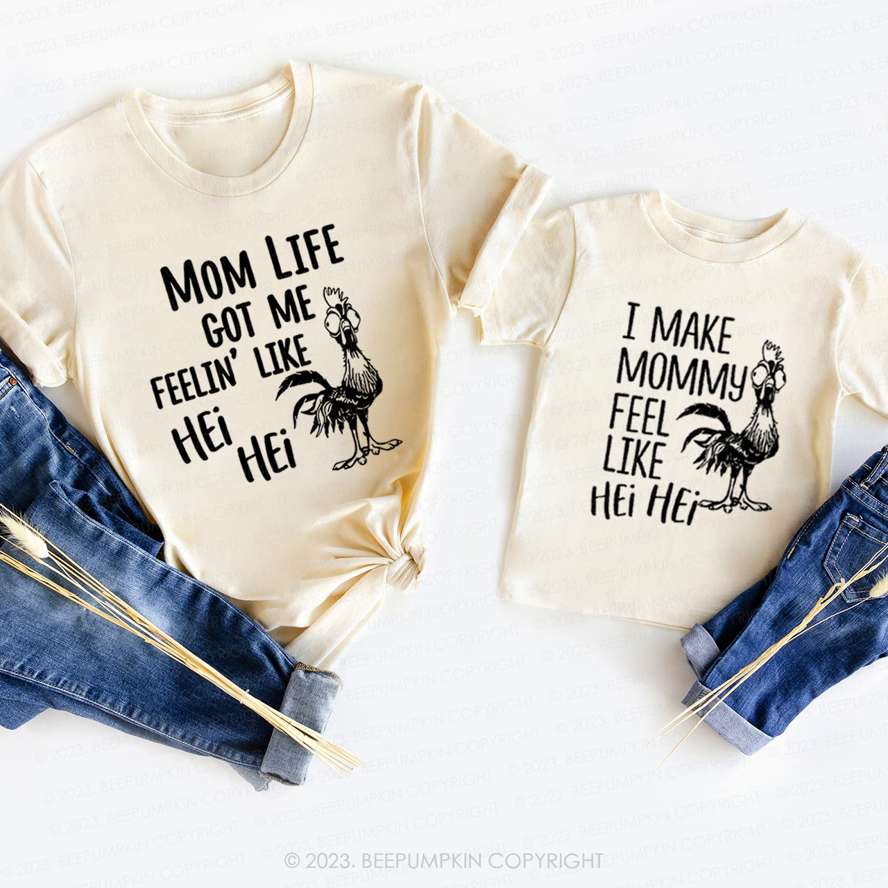 Mom Life Got Me Feelin' Like Hei Hei T-Shirts For Mom&Me