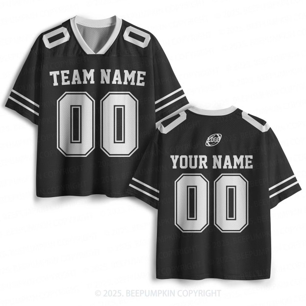 Personalized Team Name & Number Black Adult Sport Jersey Beepumpkin
