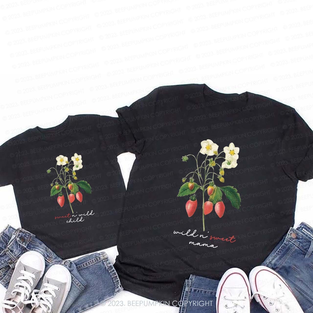 Strawberry Sweet N Wild T-Shirts For Mom&Me