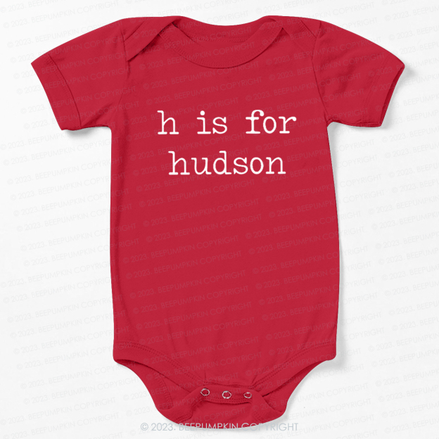 Personalized Vintage Letter Is For Name Bodysuit For Baby