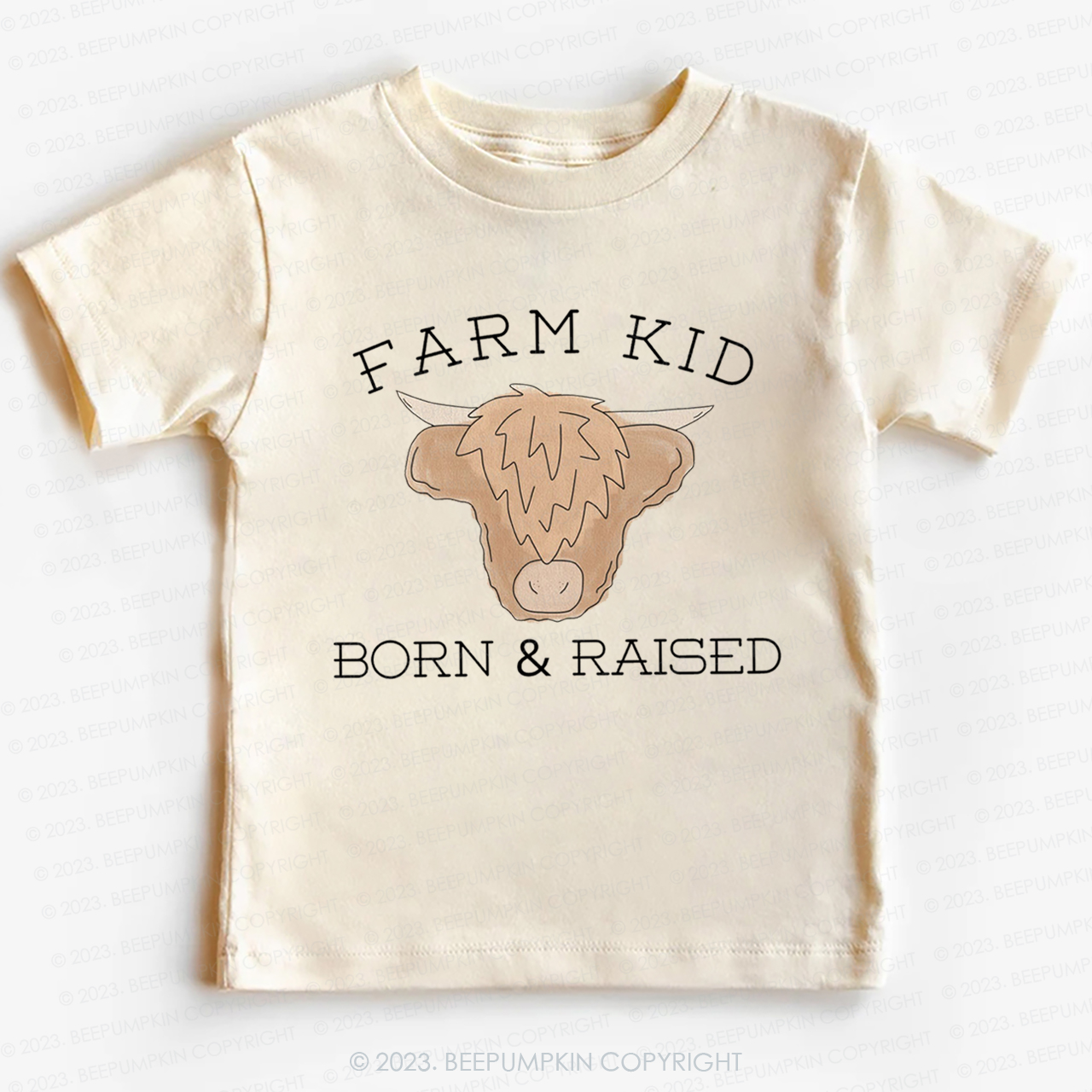 Farm Kid Born And Raised Kids Shirt