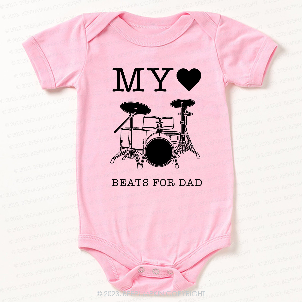 My Heart Beats For Dad Bodysuit For Baby
