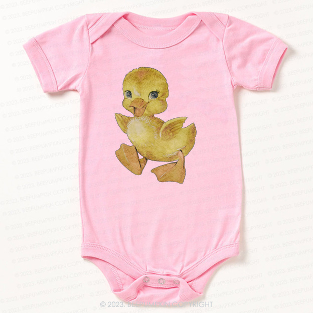 Cute Natural Duckling Bodysuit For Baby