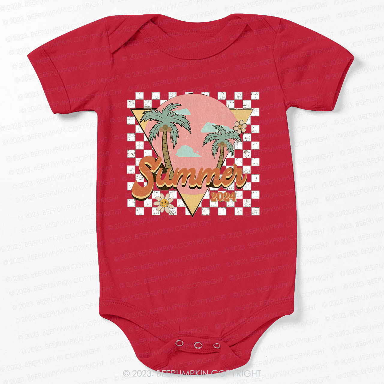 Retro Summer 2024 Palm Tree Bodysuit For Baby