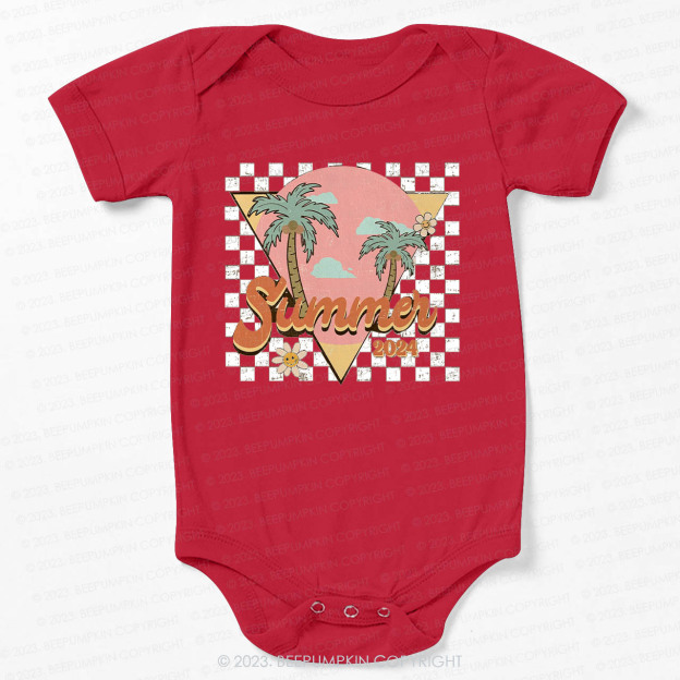 Retro Summer 2024 Palm Tree Bodysuit For Baby