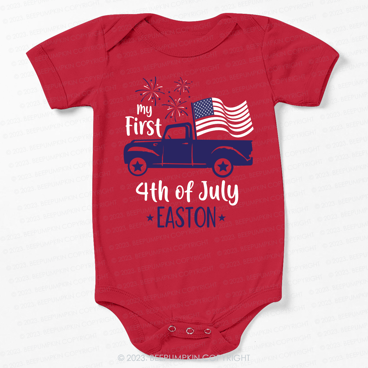 Personalized Baby's First 4th Of July Bodysuit For Baby